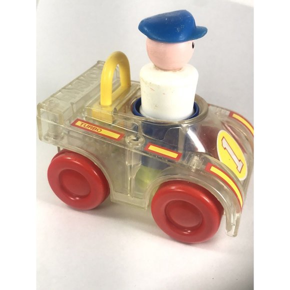 RARE Playskool Vintage 1988 Go Go Gears Race Car Vehicle Push and Go w Driver - Picture 3 of 12